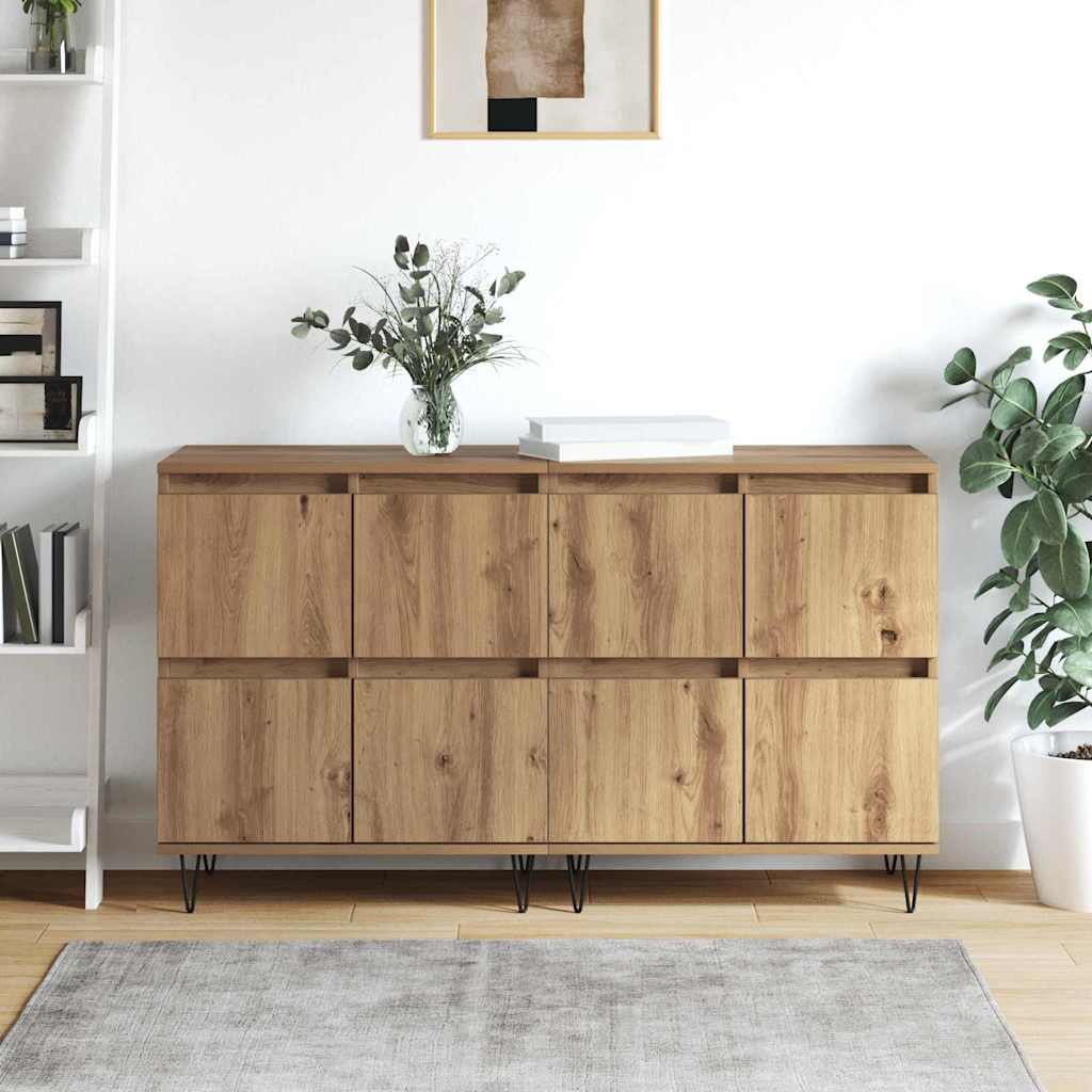 Sideboards 2 pcs Artisan-Eiche 120 x 35 x 70 cm Holzwerkstoff