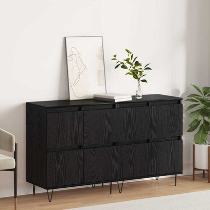 Sideboards 2 pcs Schwarz Eichen-Optik 120 x 35 x 70 cm