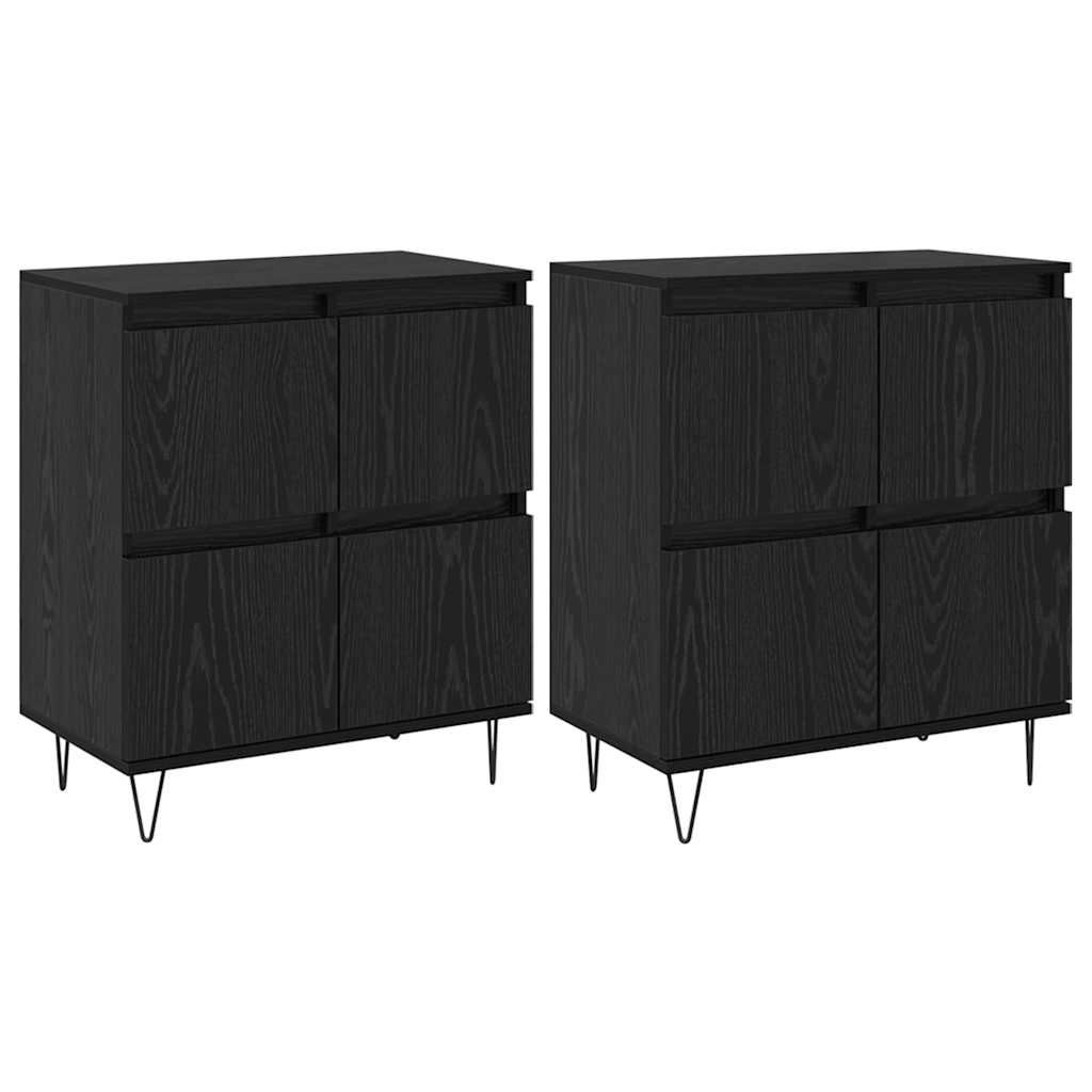 Sideboards 2 pcs Schwarz Eichen-Optik 120 x 35 x 70 cm