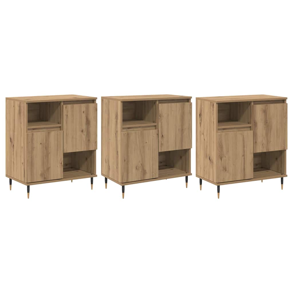Sideboards 3 pcs Artisan-Eiche 180 x 35 x 70 cm Holzwerkstoff