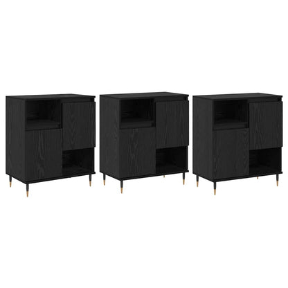 Sideboards 3 pcs Schwarz Eichen-Optik 180 x 35 x 70 cm