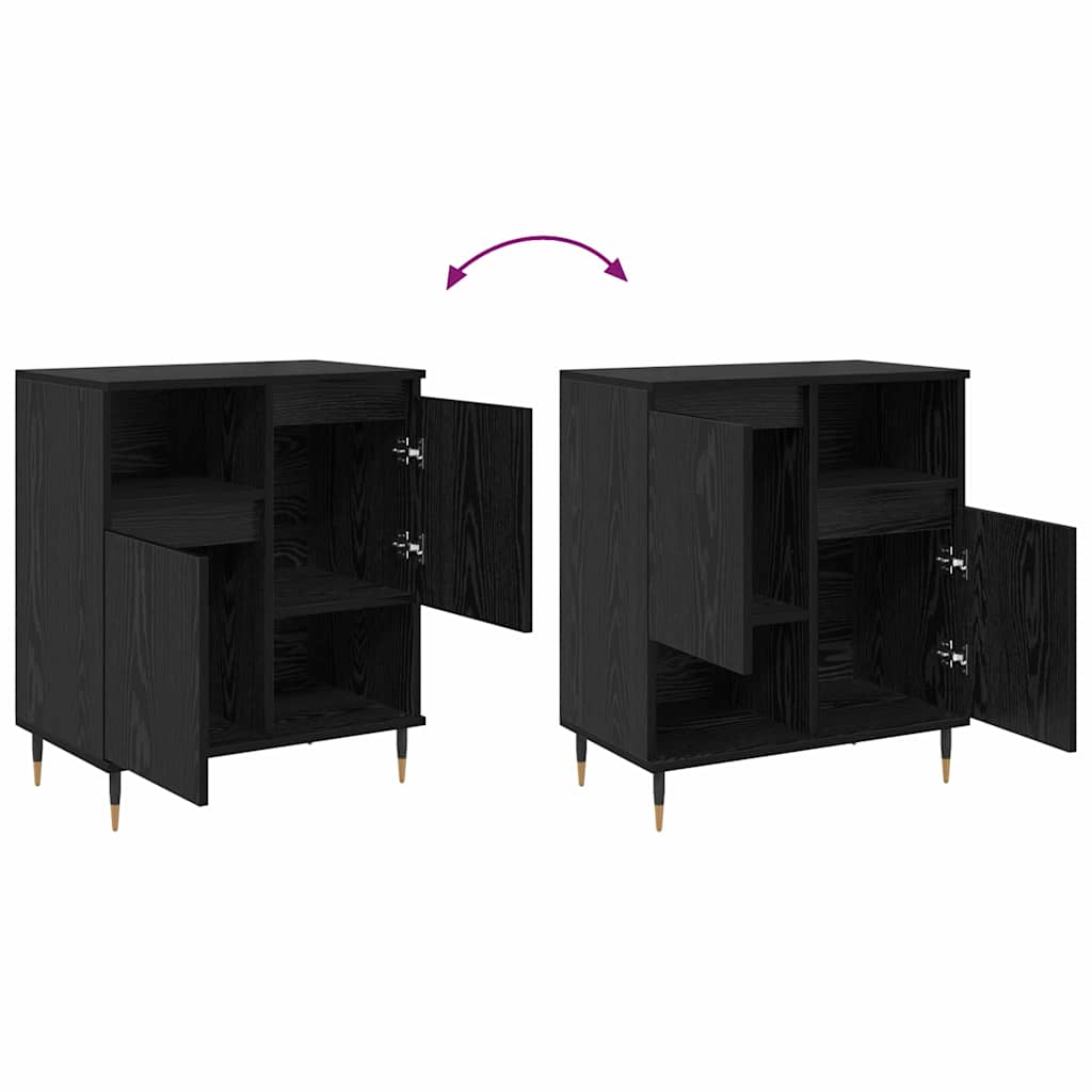 Sideboards 3 pcs Schwarz Eichen-Optik 180 x 35 x 70 cm