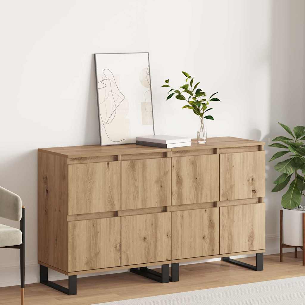 Sideboards 2 pcs Artisan-Eiche 120 x 35 x 70 cm Holzwerkstoff