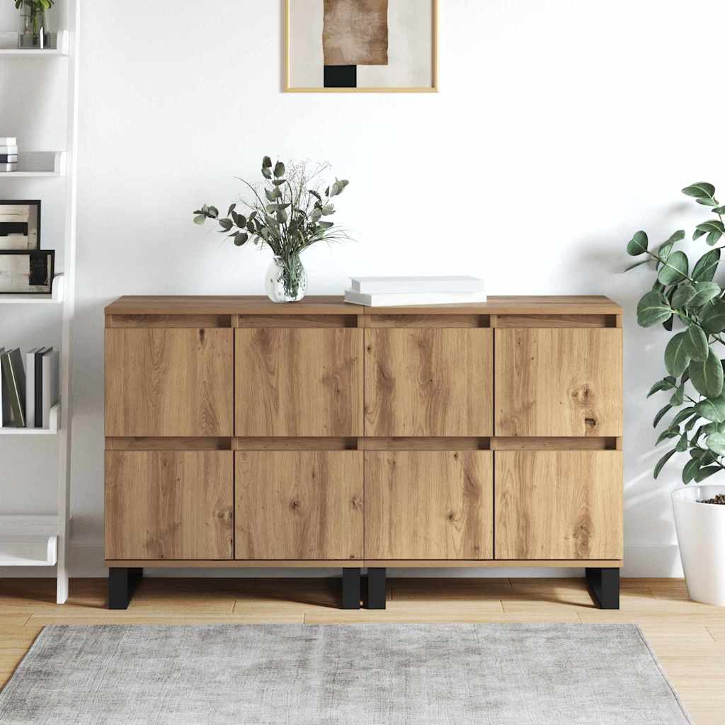 Sideboards 2 pcs Artisan-Eiche 120 x 35 x 70 cm Holzwerkstoff