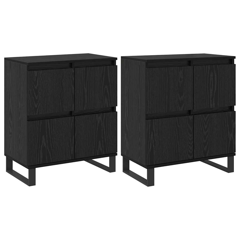 Sideboards 2 pcs Schwarz Eichen-Optik 120 x 35 x 70 cm
