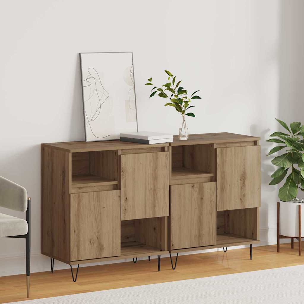 Sideboards 2 pcs Artisan-Eiche 120 x 35 x 70 cm Holzwerkstoff