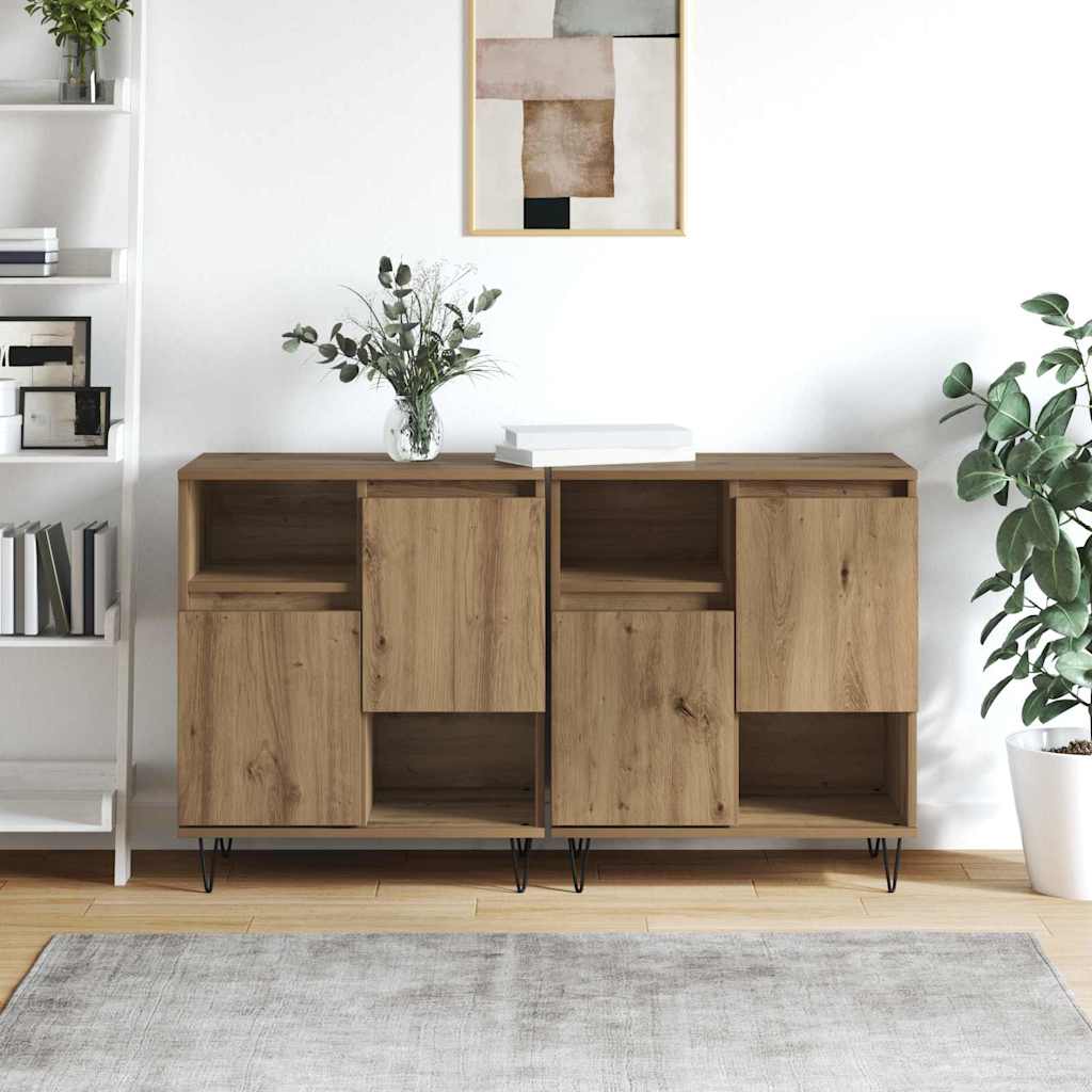 Sideboards 2 pcs Artisan-Eiche 120 x 35 x 70 cm Holzwerkstoff