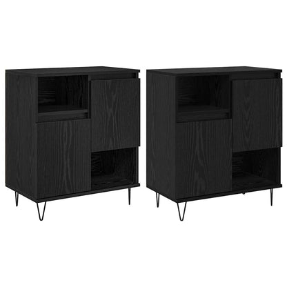 Sideboards 2 pcs Schwarz Eichen-Optik 120 x 35 x 70 cm