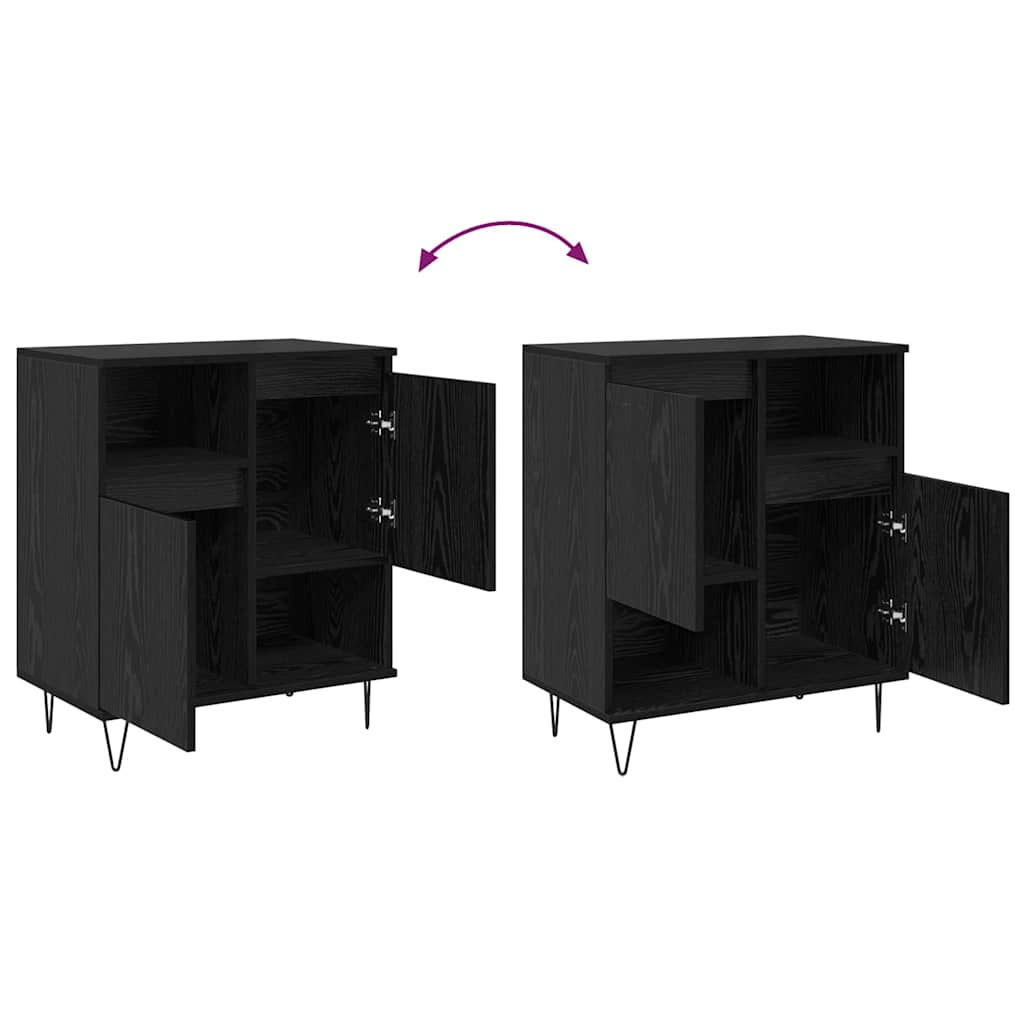 Sideboards 2 pcs Schwarz Eichen-Optik 120 x 35 x 70 cm