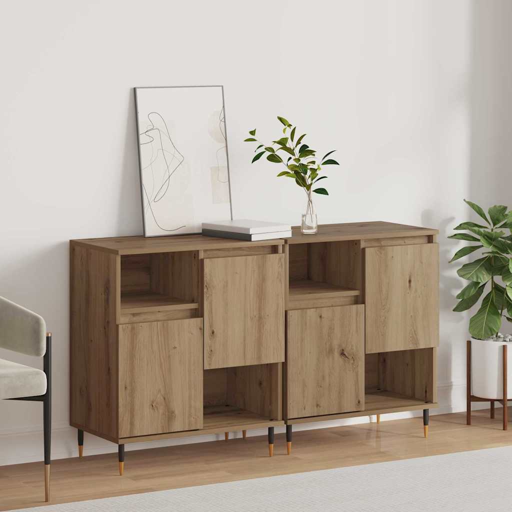 Sideboards 2 pcs Artisan-Eiche 120 x 35 x 70 cm Holzwerkstoff
