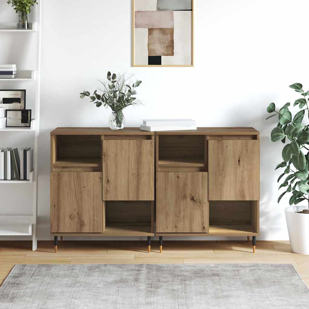 Sideboards 2 pcs Artisan-Eiche 120 x 35 x 70 cm Holzwerkstoff