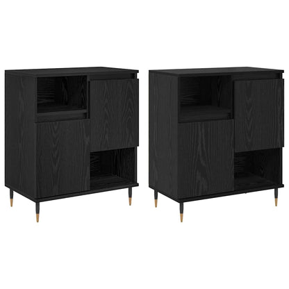 Sideboards 2 pcs Schwarz Eichen-Optik 120 x 35 x 70 cm