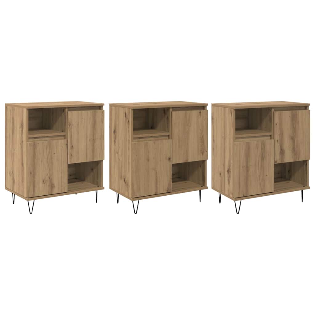 Sideboards 3 pcs Artisan-Eiche 180 x 35 x 70 cm Holzwerkstoff