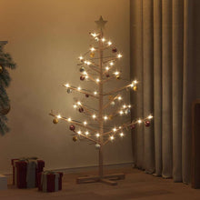 Holz Weihnachtsbaum mit Ständer Braun 125 cm Massivholz Kiefer