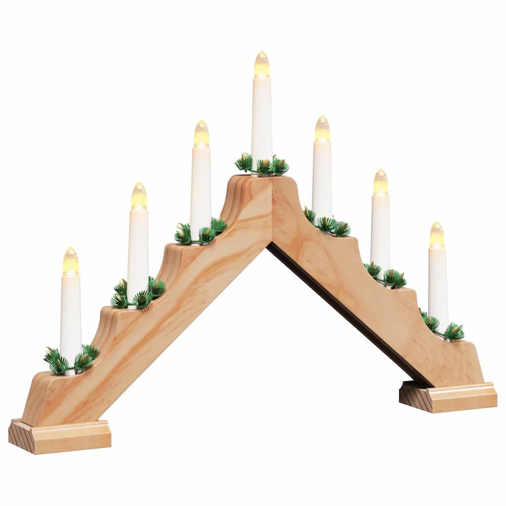 Weihnachtskerzenbrücke mit 7 LEDs 3 pcs Braun 39,5 x 5 x 29 cm