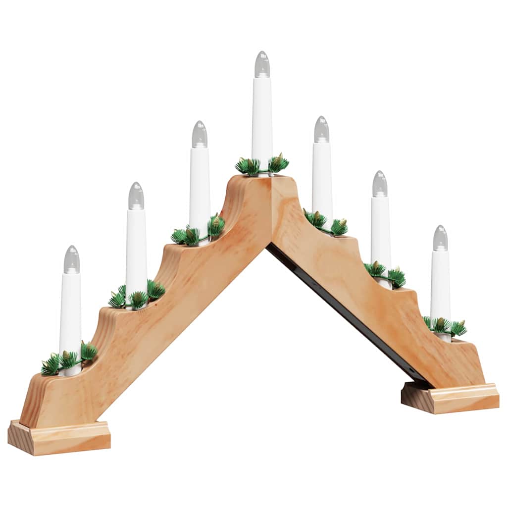 Weihnachtskerzenbrücke mit 7 LEDs 3 pcs Braun 39,5 x 5 x 29 cm