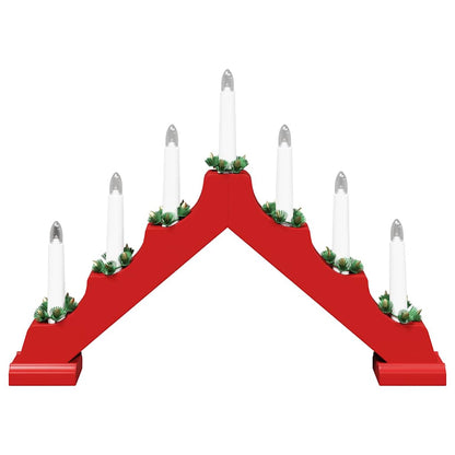 Weihnachtskerzenbrücke mit 7 LEDs 3 pcs Rot 39,5 x 5 x 29 cm
