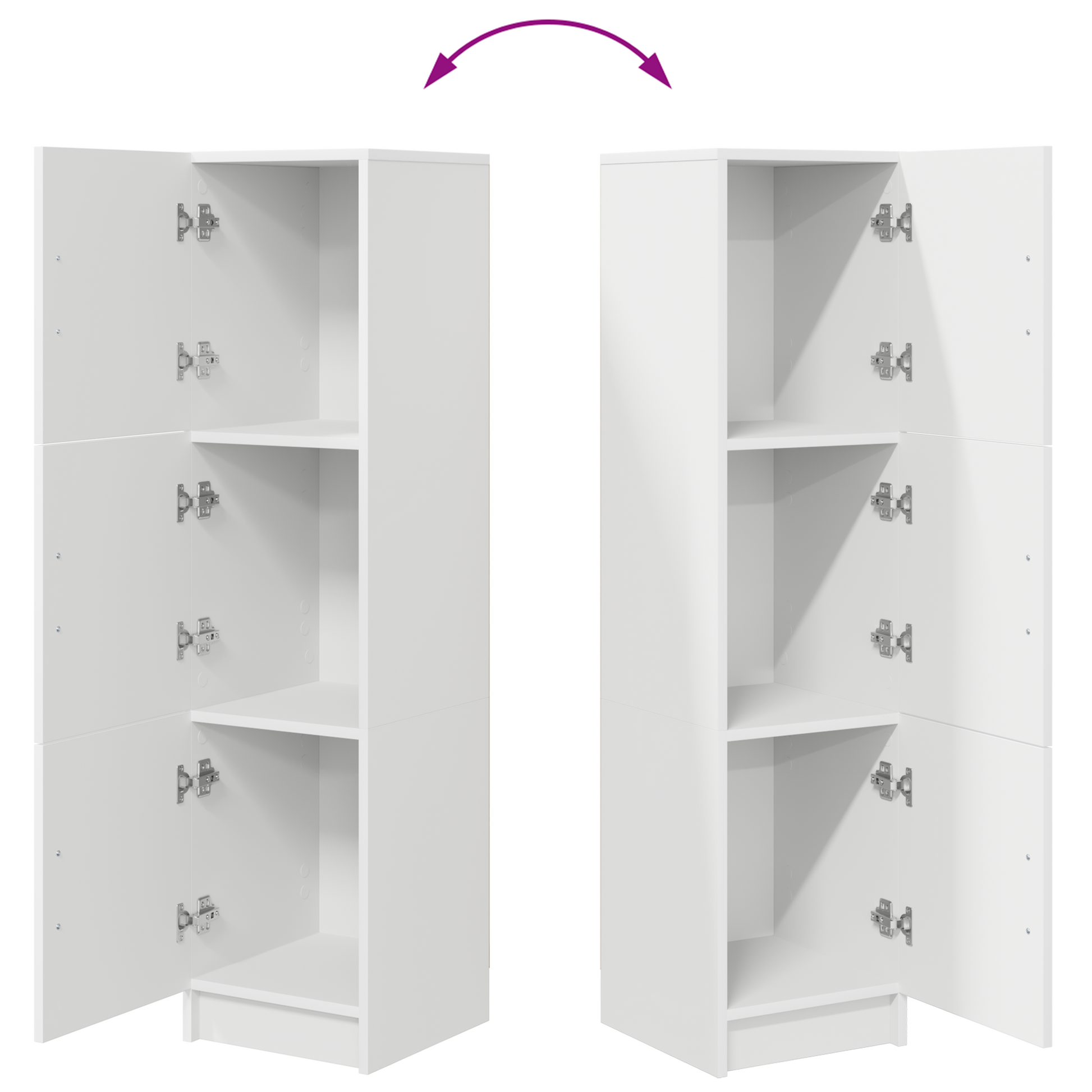 Highboard Weiß 31,5 x 32 x 124 cm Holzwerkstoff