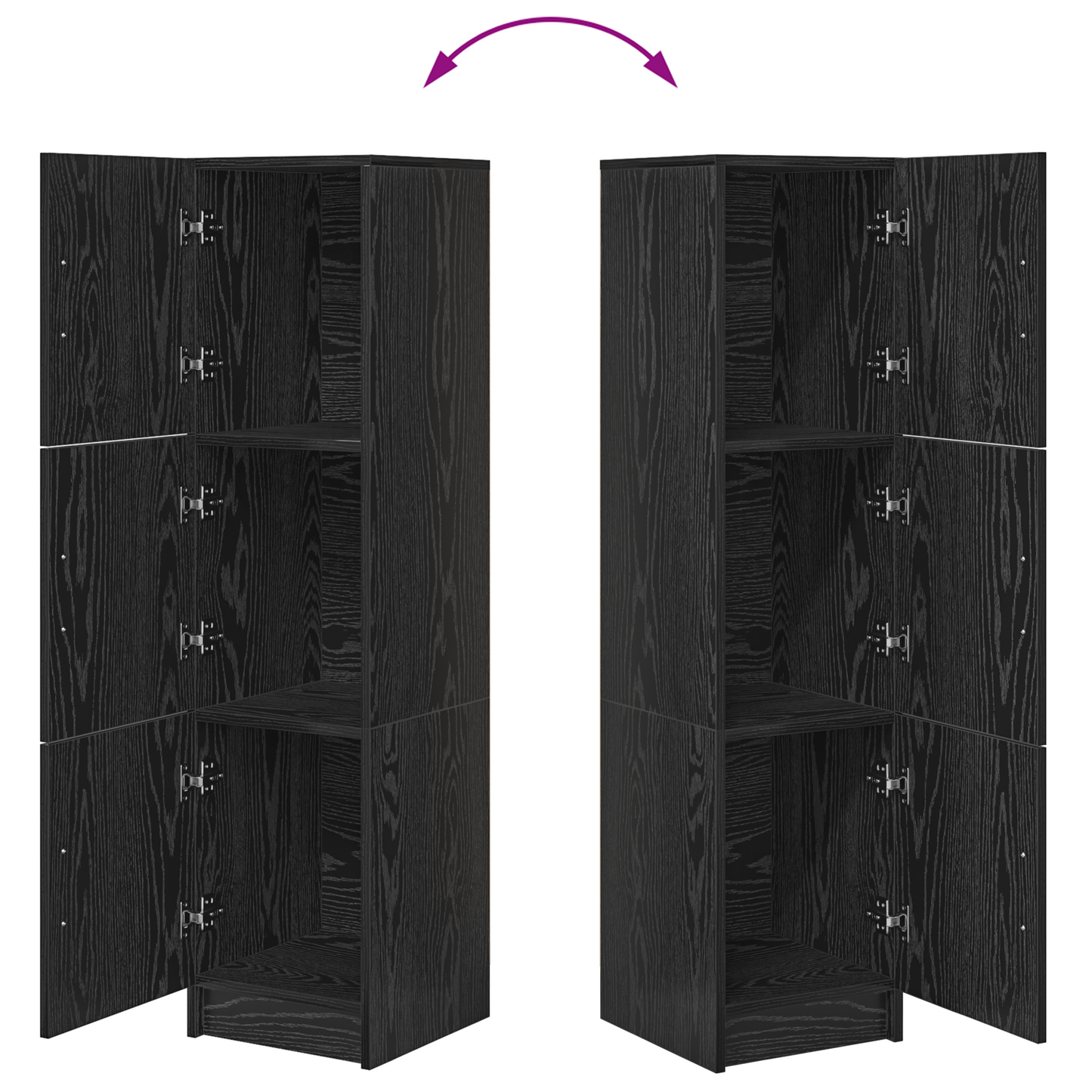 Highboard Schwarze Eiche 31,5 x 32 x 124 cm Holzwerkstoff