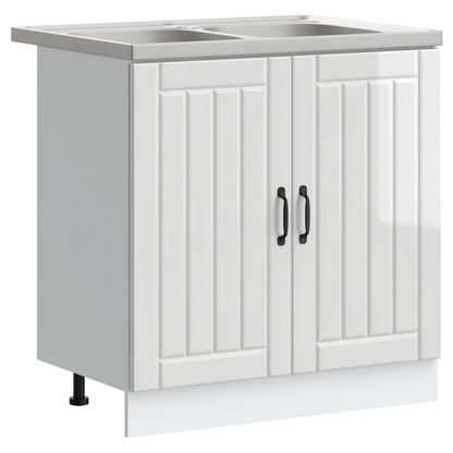 Küchenschrank Lucca 2 pcs Weiß 80 x 46 x 81.5 cm Holzwerkstoff