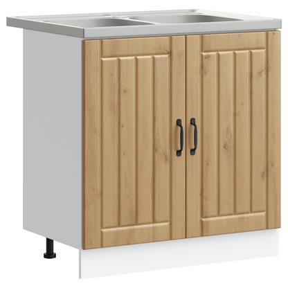 Küchenschrank Lucca 2 pcs Braun 80 x 46 x 81.5 cm Holzwerkstoff