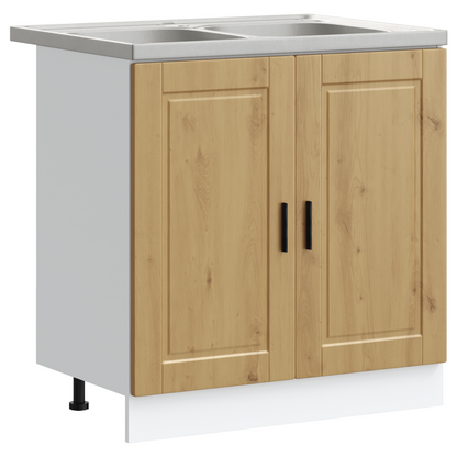 Waschbecken-Unterschrank Porto 2 pcs Braun 80 x 46 x 84.5 cm