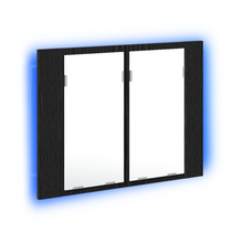 Badezimmerspiegelschrank Schwarz Eichen-Optik 60 x 12 x 45 cm