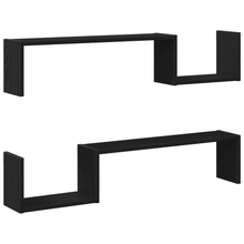 Wandregal 2 pcs Schwarze Eiche 100 x 15 x 20 cm Holzwerkstoff