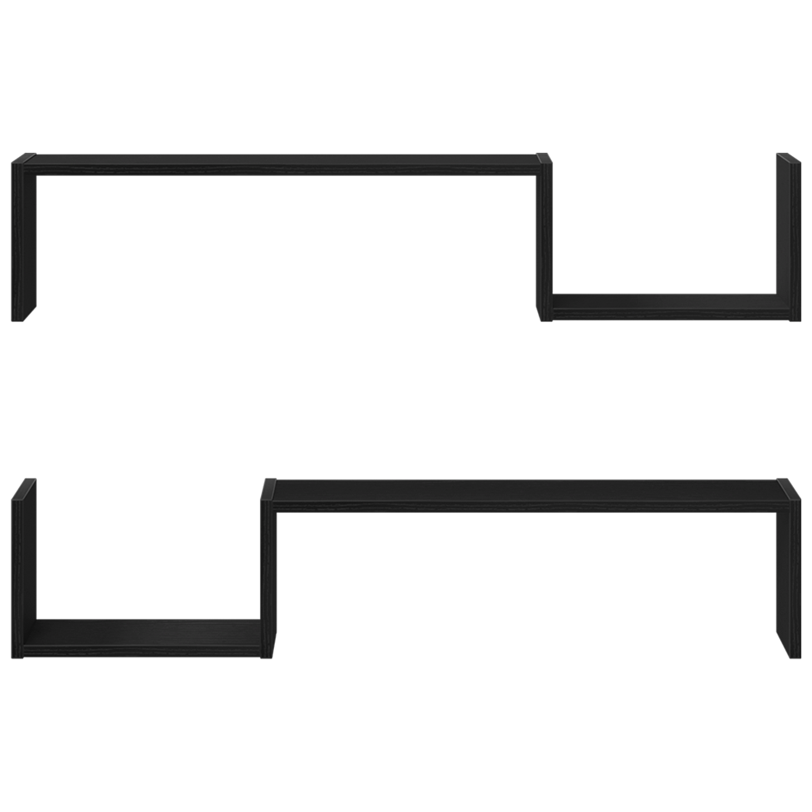 Wandregal 2 pcs Schwarze Eiche 100 x 15 x 20 cm Holzwerkstoff