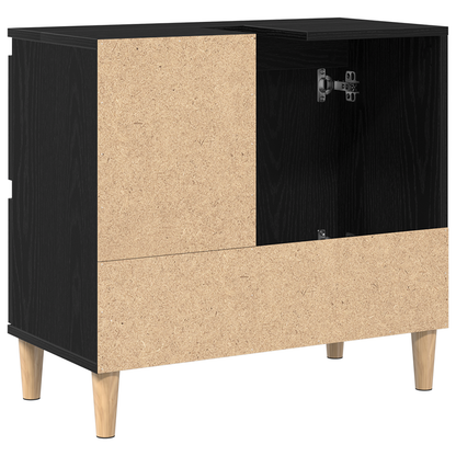 Badezimmer Schrank Schwarze Eiche 65 x 33 x 60 cm Holzwerkstoff