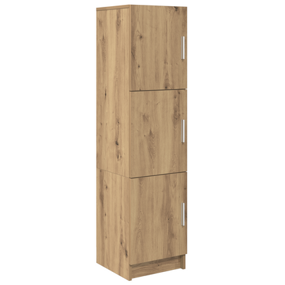 Highboard Eiche handwerklich 31,5 x 32 x 124 cm Holzwerkstoff