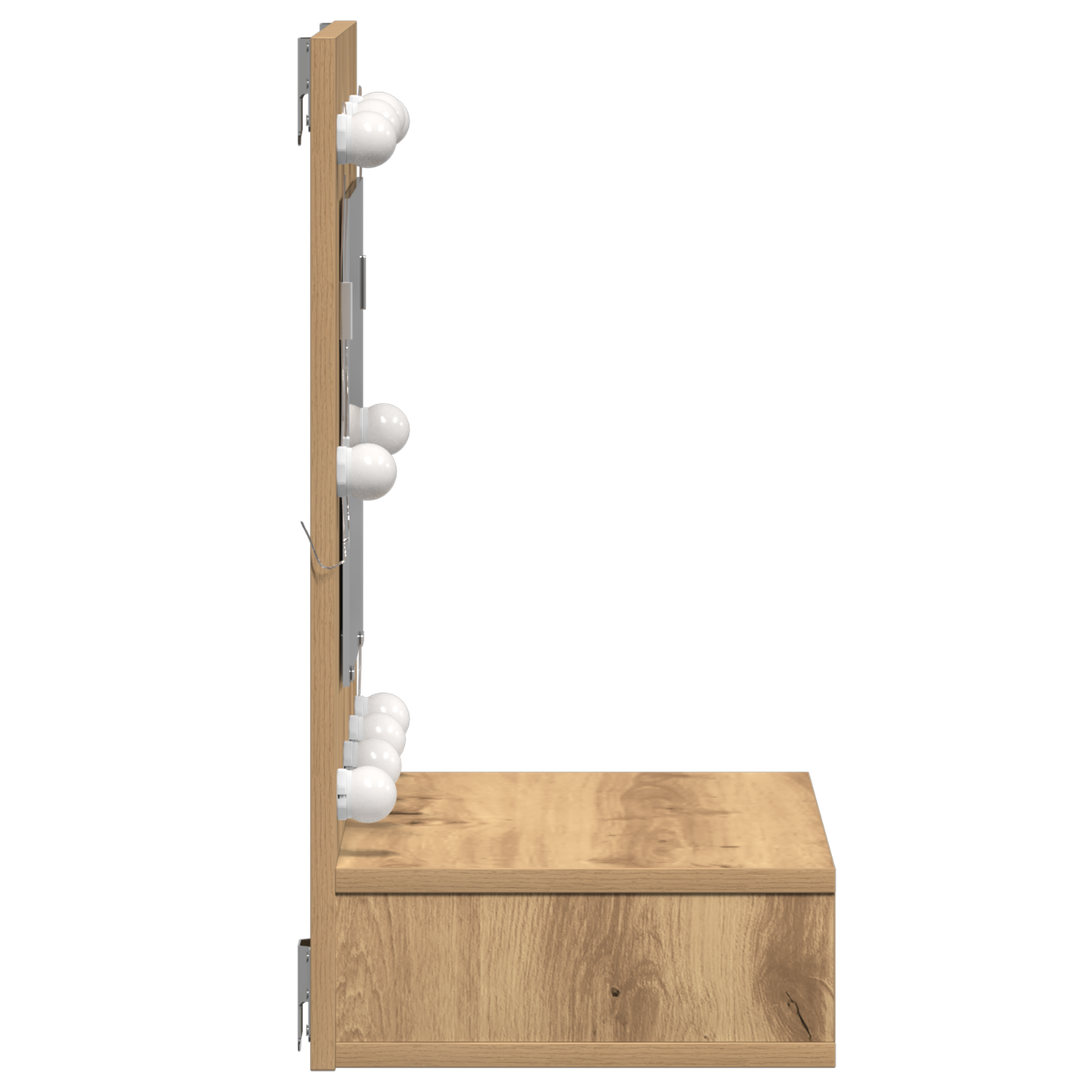 Spiegelschrank mit Regal Eiche handwerklich 62 x 31,5 x 62 cm