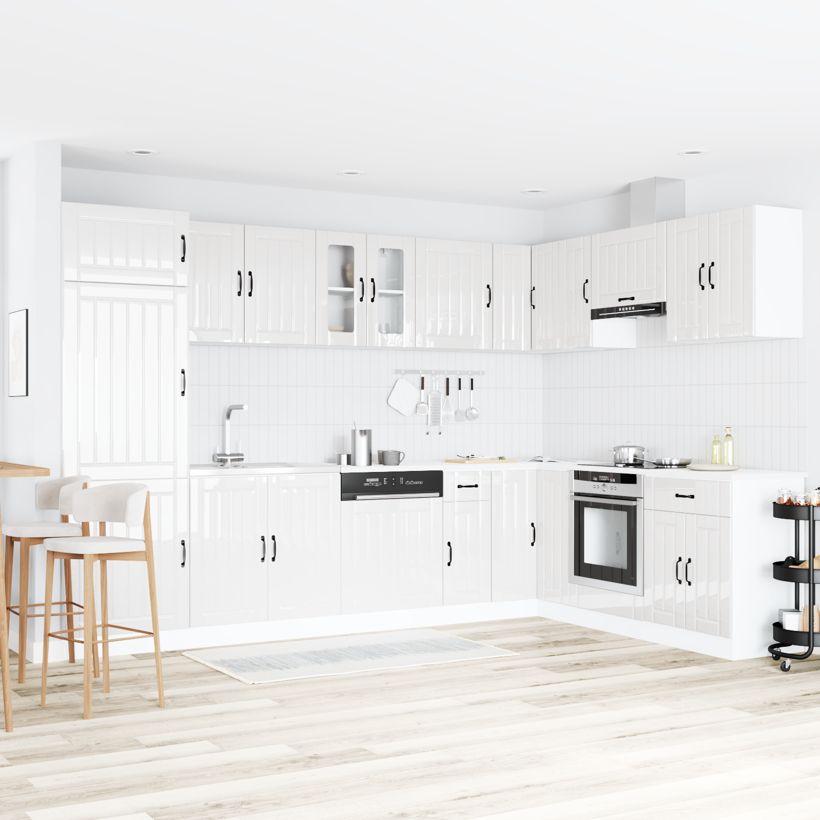 Küchenschrank Lucca 2 pcs Weiß 80 x 46 x 81.5 cm Holzwerkstoff