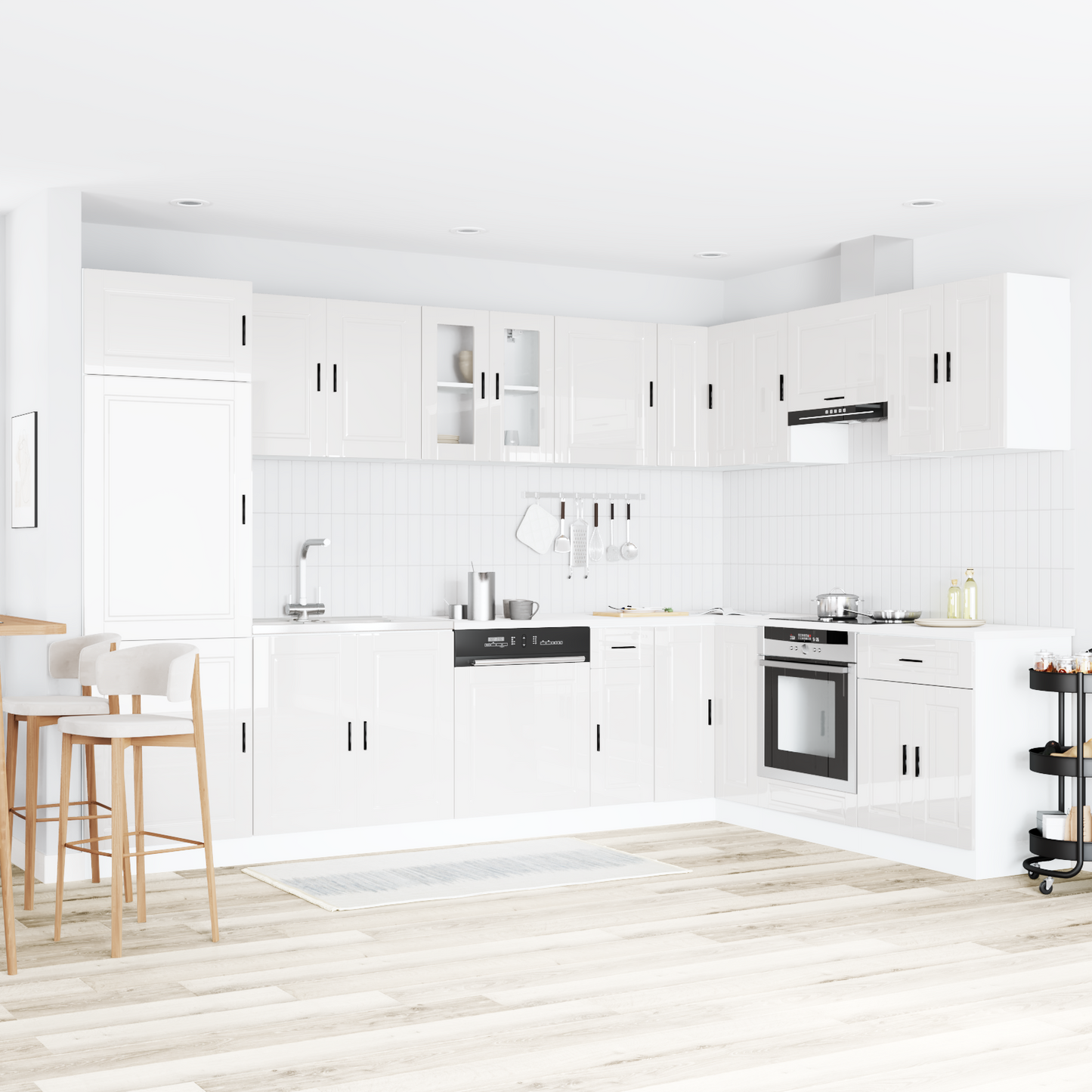 Waschbecken-Unterschrank Porto 2 pcs Weiß 80 x 46 x 84.5 cm