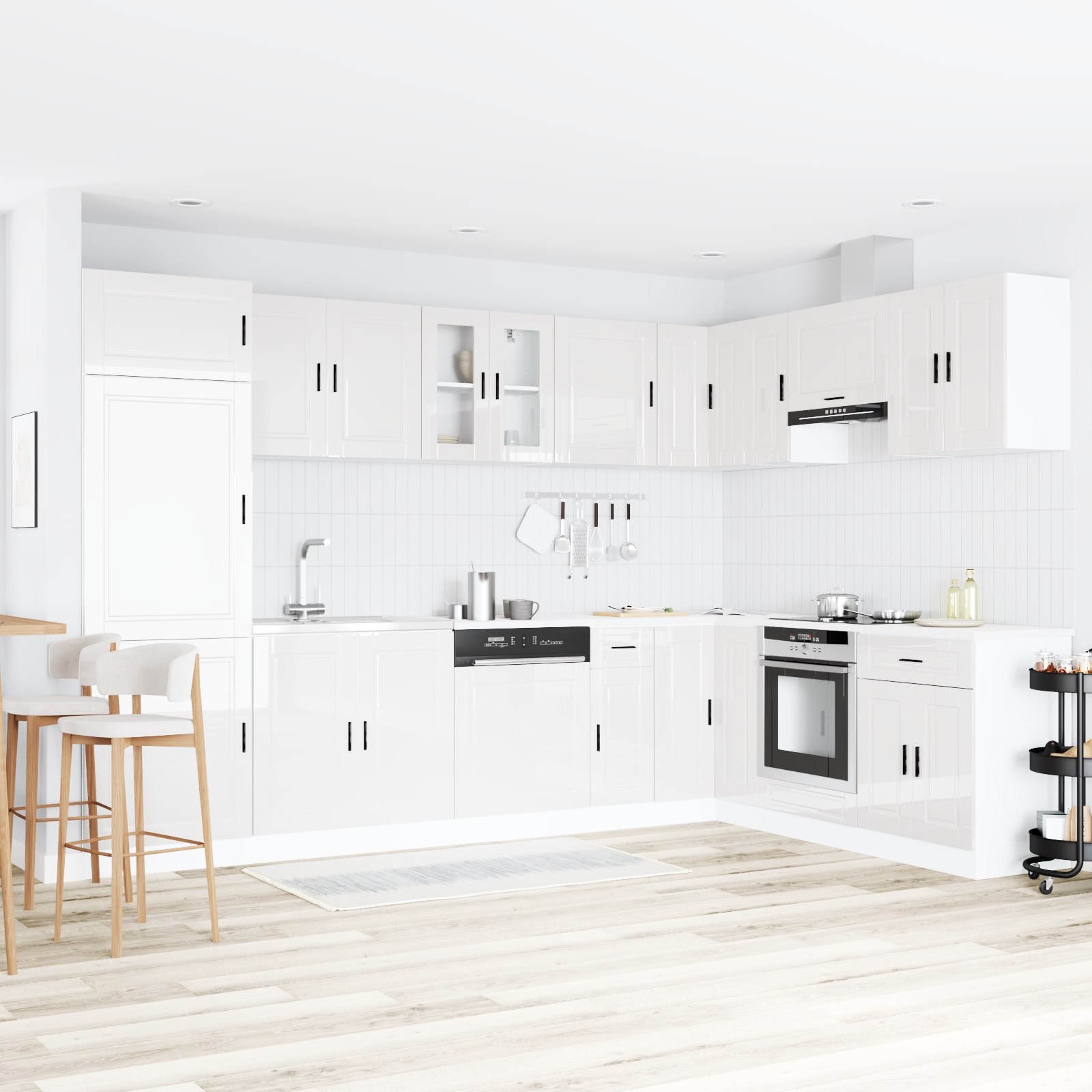 Waschbecken-Unterschrank Porto 2 pcs Weiß 80 x 46 x 84.5 cm