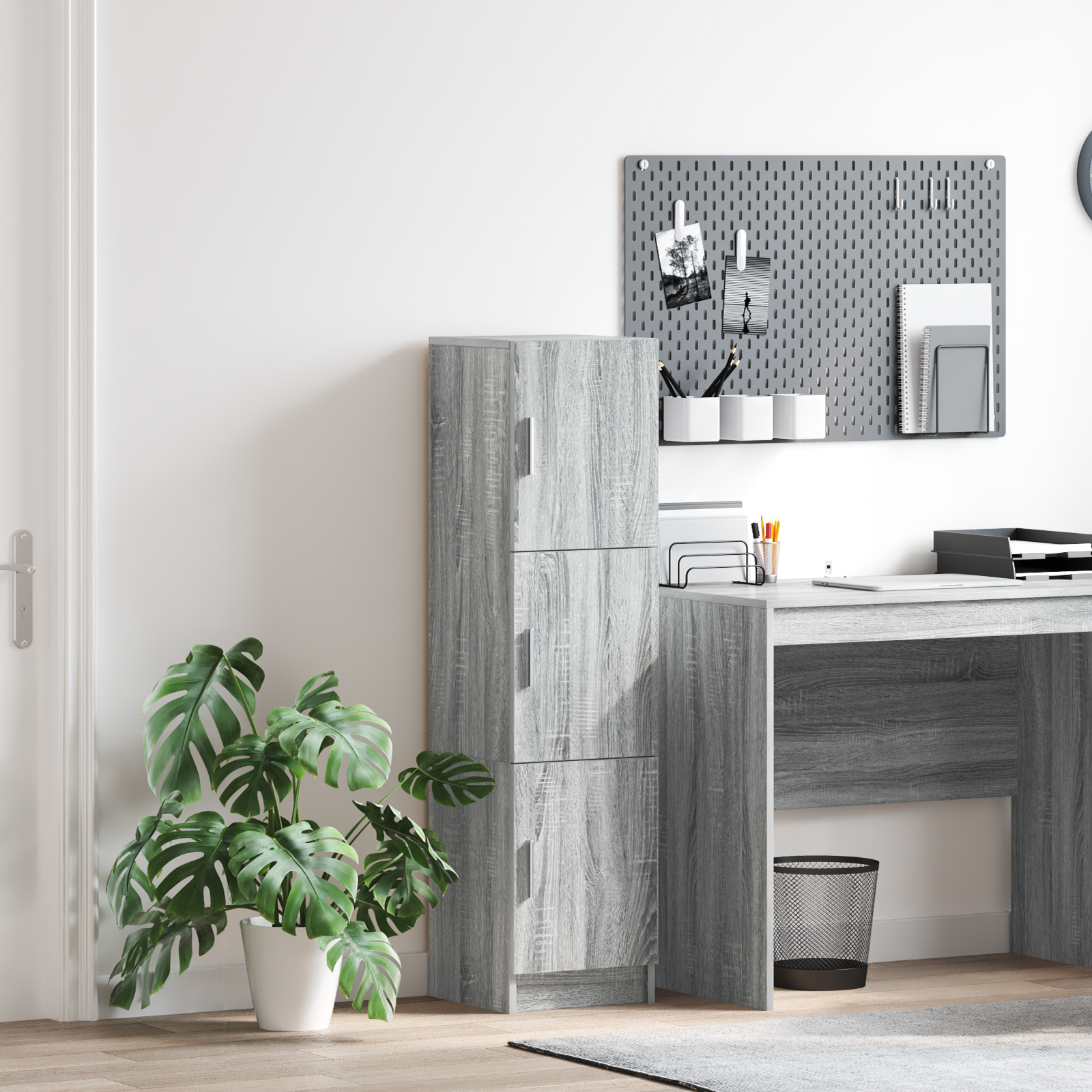 Highboard Grau Sonoma 31,5 x 32 x 124 cm Holzwerkstoff