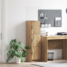 Highboard Eiche handwerklich 31,5 x 32 x 124 cm Holzwerkstoff