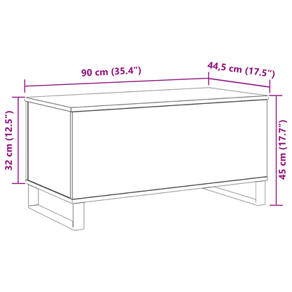 Couchtisch Schwarz Eichen-Optik 90 x 44.5 x 45 cm Holzwerkstoff