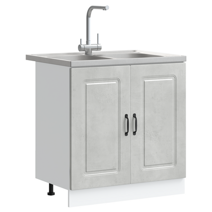 Küchenschrank Kalmar 2 pcs Grau 80 x 46 x 81.5 cm Holzwerkstoff