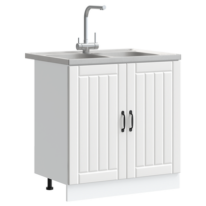 Küchenschrank Lucca 2 pcs Weiß 80 x 46 x 81.5 cm Holzwerkstoff