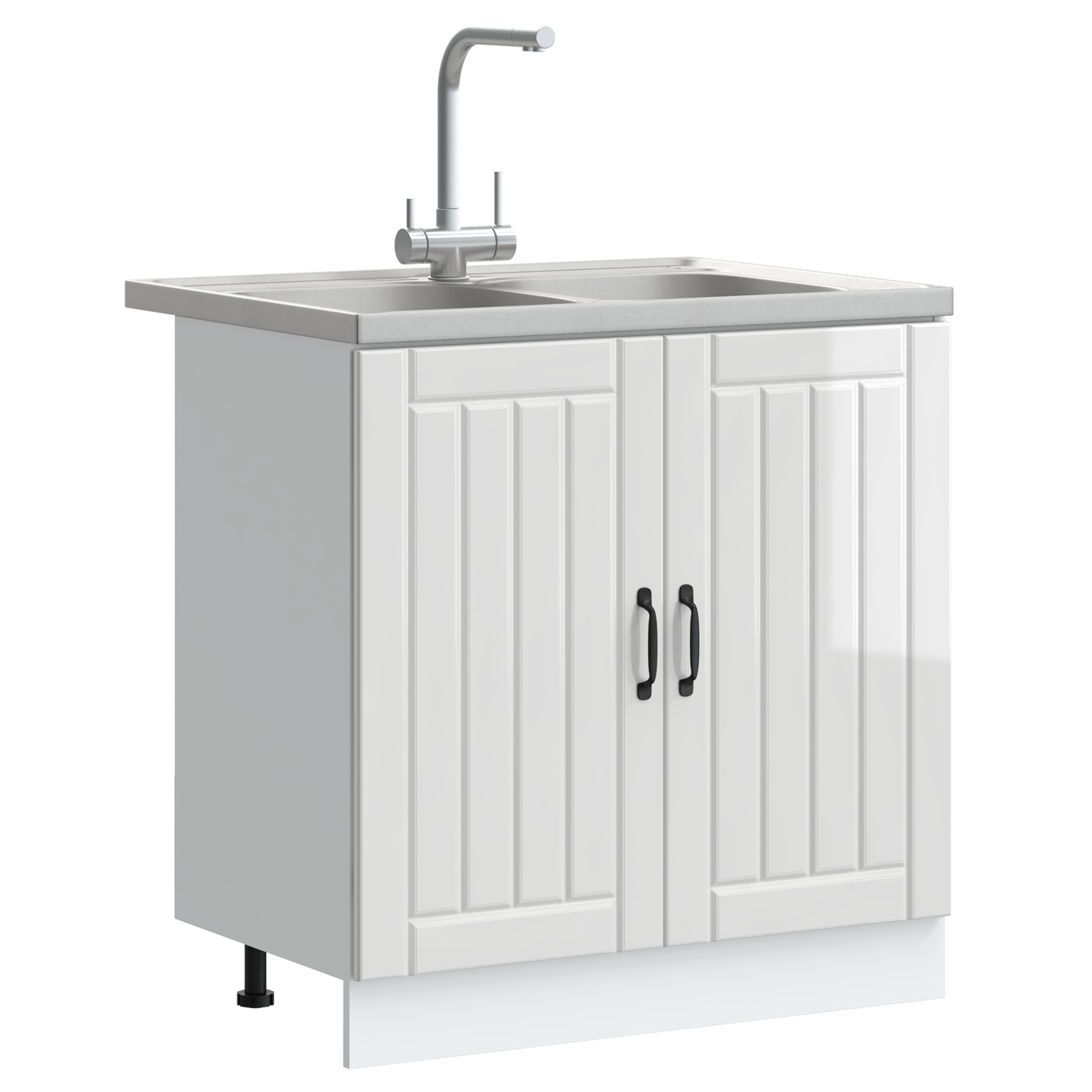 Küchenschrank Lucca 2 pcs Weiß 80 x 46 x 81.5 cm Holzwerkstoff