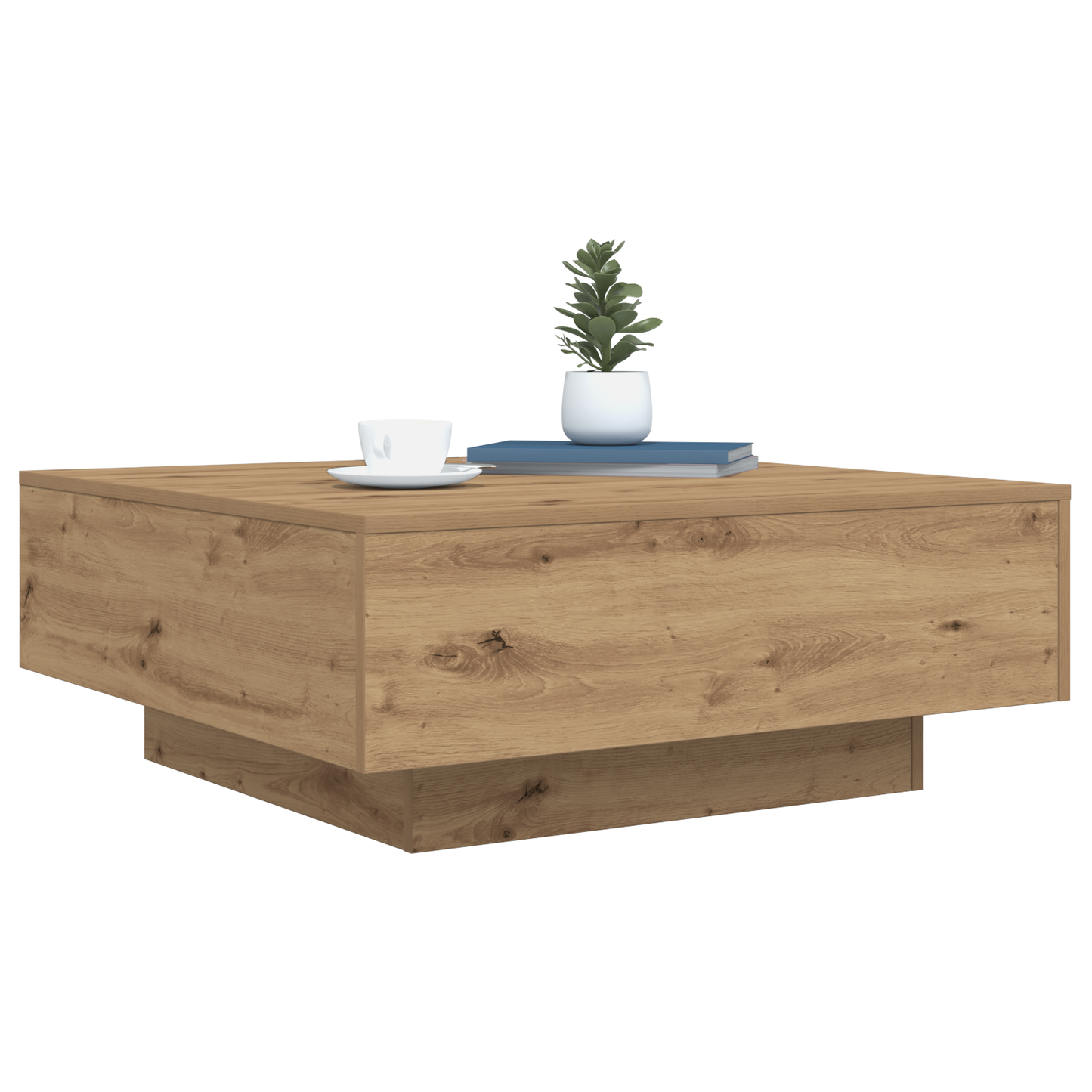 Couchtisch Eiche handwerklich 80 x 80 x 31 cm Holzwerkstoff