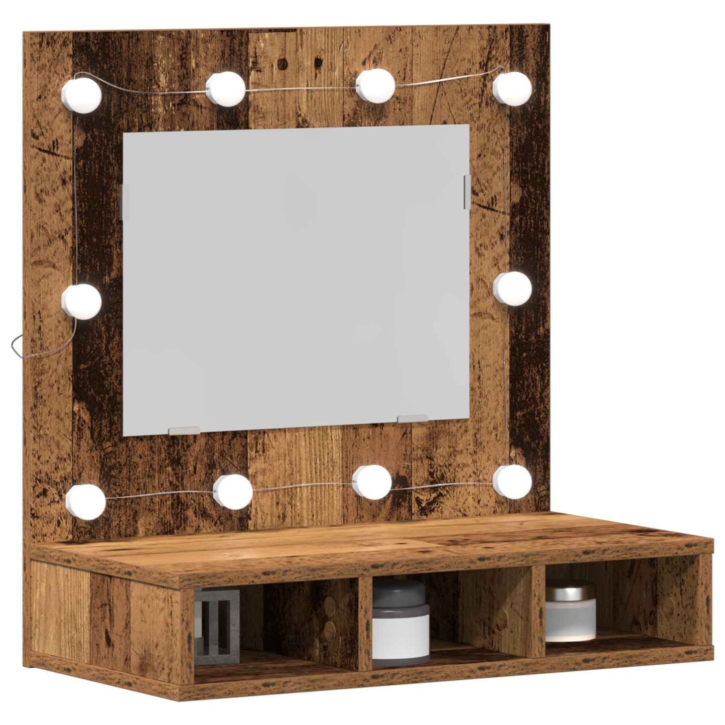 Spiegelschrank Altholz 62 x 31,5 x 62 cm Holzwerkstoff
